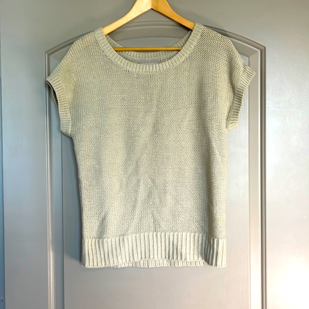Banana Republic short sleeved cotton knit sweater womens small